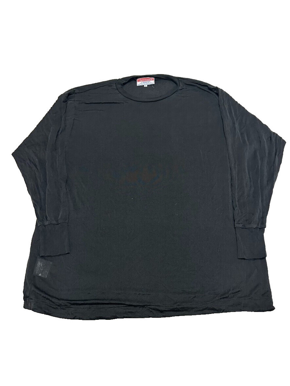 Thermasilk by Terramar Men XL Black 100% Pure Silk Long Sleeve Thermal Top Base